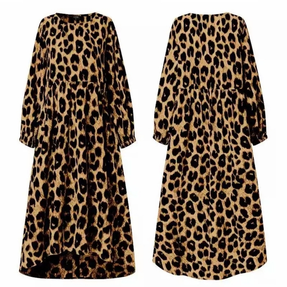 NWT Bohemian Leopard Print Dress S:Sm-Med - Picture 6 of 12